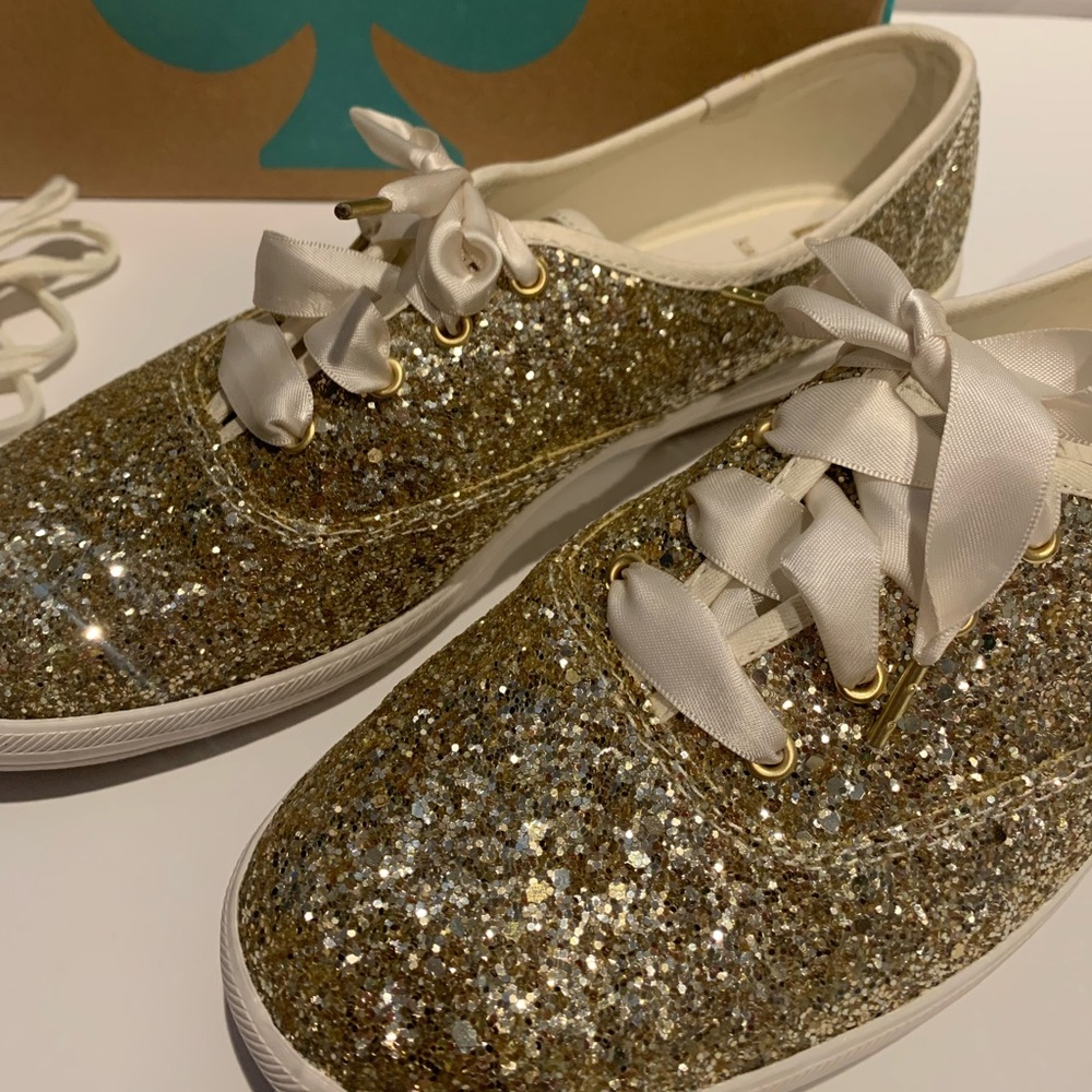 Kate Spade for Keds Gold Glitter sneakers -Size 10